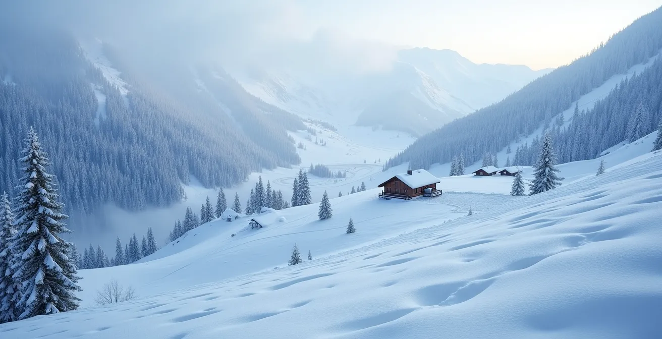 Carte thermique montrant l'intensité sonore autour d'un hébergement en pied de piste
